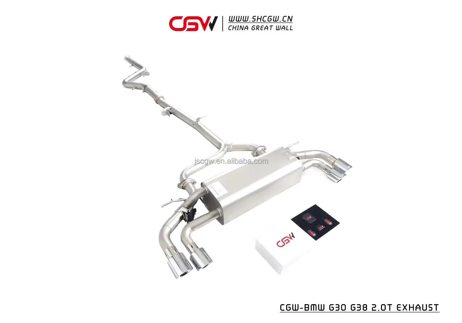 product stainless steel catback exhaust pipe muffler with valves for bmw g30 g38 525i 530i 20t-5