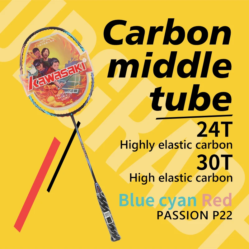 Kawasaki Badminton Racket With Badminton Bag Shuttlelocks Grip Accessories 1828lbs Tension