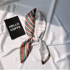 Scarf Square Scarf Hair Tie Band Women Elegant Small Vintage Skinny Retro Head Neck Silk Satin Scarf