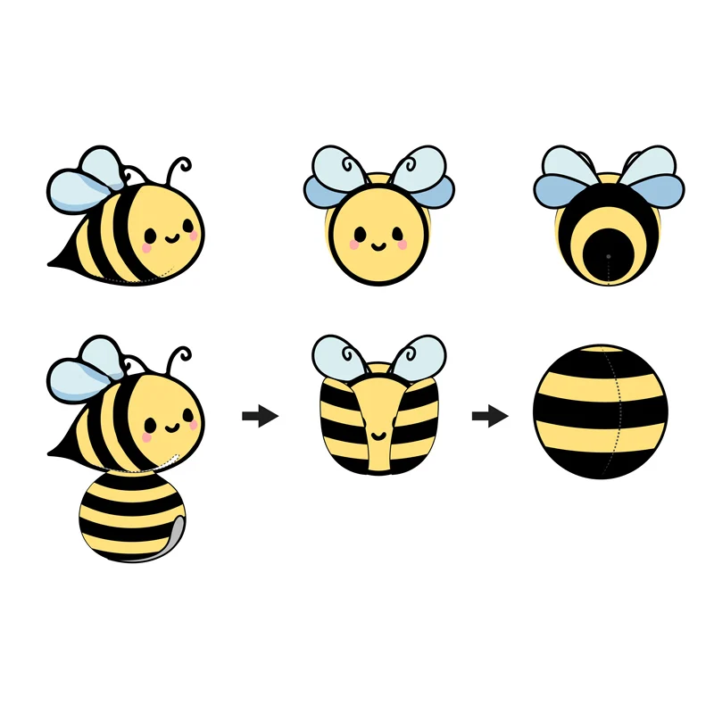 reversible bee plush