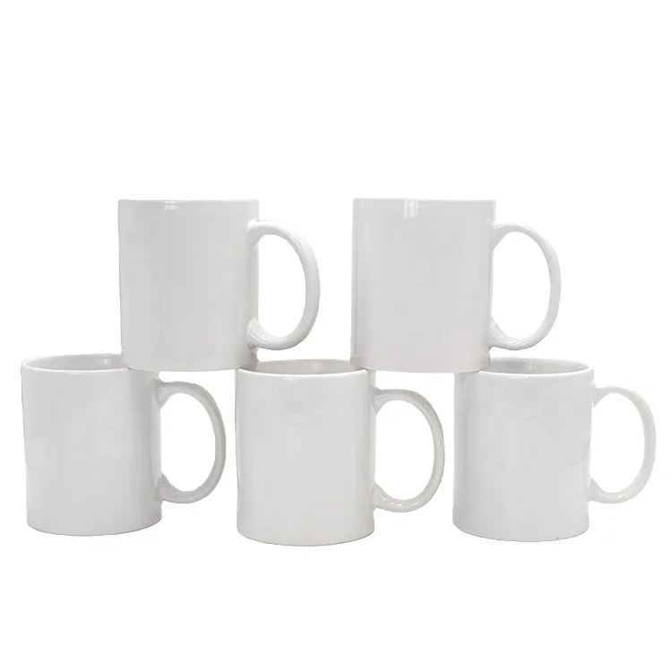 Wholesale Cheap 11oz White Ceramic Coffee Mug Stocked Stoneware Logo