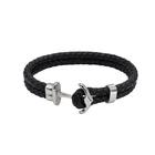 Cow Bijoux Bracelet Hot Selling 316L Stainless Steel Anchor Bijoux Cow Leather Bracelets