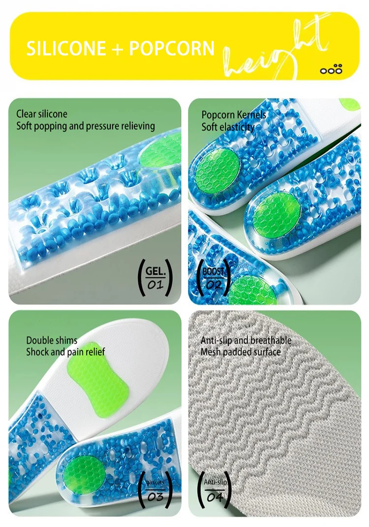 Silicone Arch Support Height Increasing Insoles Gel Pads Silicone Arch Support Height Increasing Insoles Gel Pads