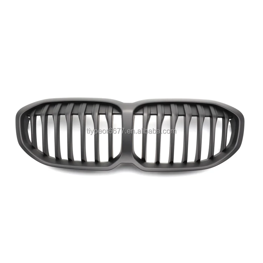 product tiypeor line front bumper center kidney grill for bmw 1 series f40 2020 2023 facelift grille black carbon 3 color sport style-9