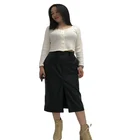Skirt Factory AW 22 In Stock Goods Cut Sew PU Leather Skirt For Women