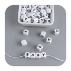 Letter Beads 12mm Silicone Letter BPA Free Beads For Baby Teething Letter Beads DIY