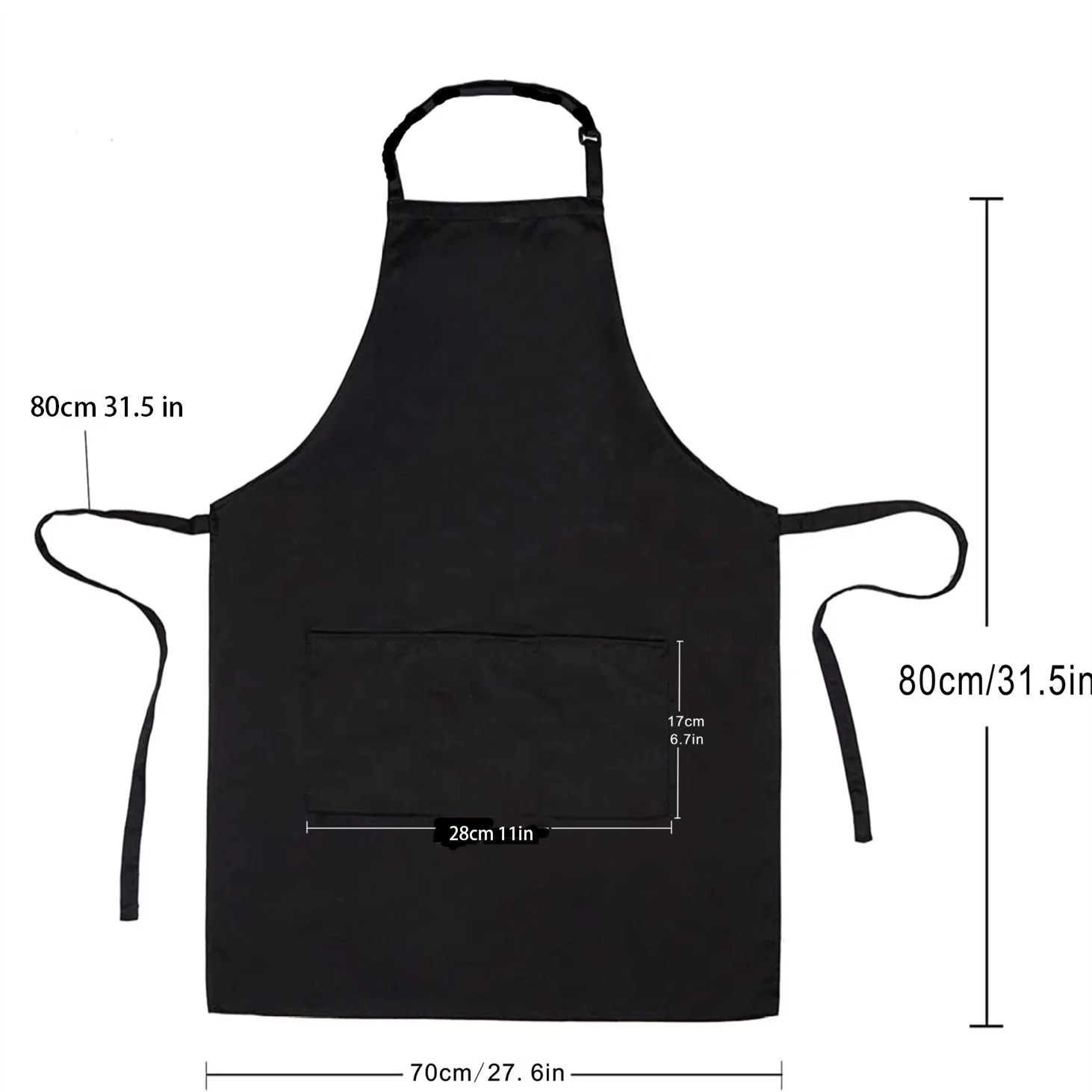 Antifouling Personalized Printed BBQ Black Aprons Custom Printing Embroidery Logo kitchen plain adjustable Apron