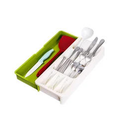 Plastic Silverware Cutlery Utensils Set Tray Tableware Dispenser Drawer Store Compact Organizer Kitchen