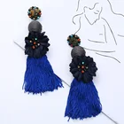 Tassel Vintage Boho Style Ladies Aretes Tassel Flower Drop Earrings For Women Wedding Party