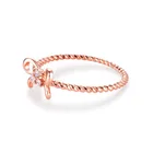 18k Senior Jewelry Ring Bow 9K Diamond Ring 14K Rose Gold Tail Ring 18K Gold