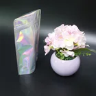 Sachet Pouches Plastic Clear Plastic Holographic Rainbow Cosmetic Makeup Pouch Sachet