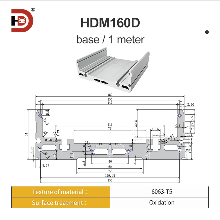 160 Wide Module Aluminum Profile Slide Table Linear Linear Motion Platform Slider Mechanical Arm Module Synchronous Belt manufacture