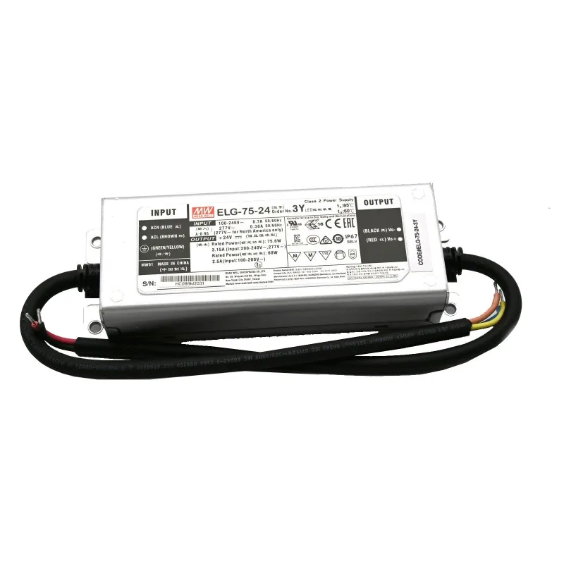 ELG-75-24A-3Y Meanwell 24V 3.15A 75W Power Supply Led Driver For Led Strip