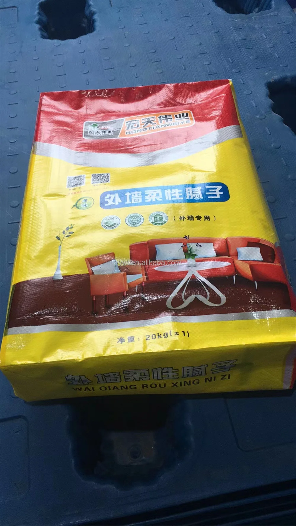 20kg 25kg Tile Adhesive Powder Bag PP Valve Bag with Square Bottom and 100% Virgin Polypropylene