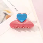Heart Clip Hot Sale Big Acrylic Acetate Heart Clip Assorted Colorl Hair Claw Clip