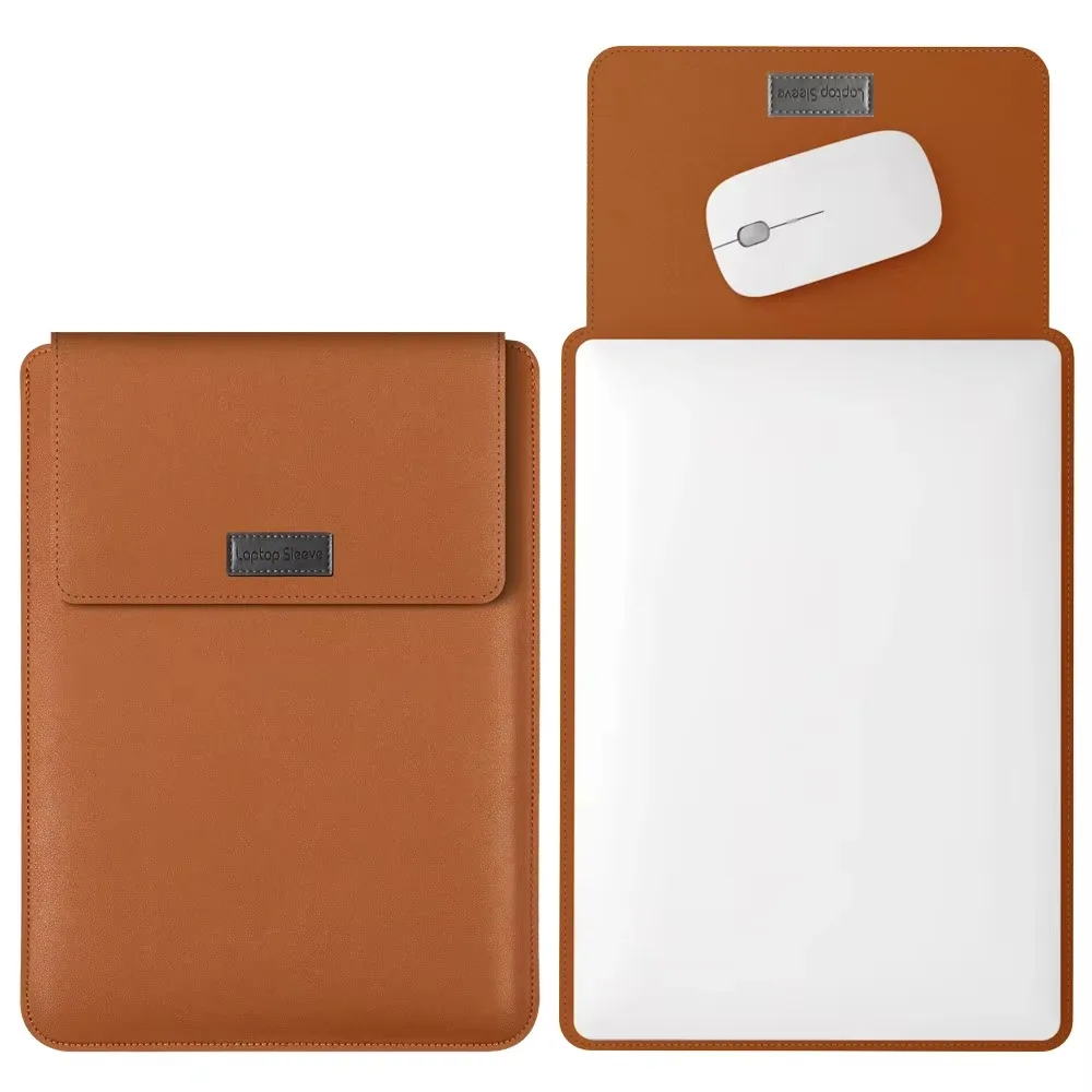 product laudtec custom logo pu leather laptop bag for macbook air 153 office portable sleeve carrying case mouse pad storage dnb162-3