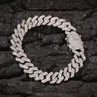 12MM CZ Iced Out Diamond Cuban Bracelet Hip Hop Bracelet