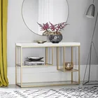 Iron Table Luxury Modern Design Golden Iron Top Rectangle Console Table