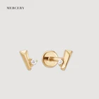 Cz Earring Piercing Stud 14K Solid Gold In Piercing Piercing CZ Helix Earring Stud