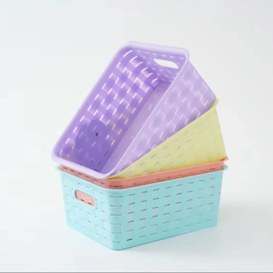 Wholesale environmentally   organizer with hollowed out hand basket and storage basket cartoon storage basket