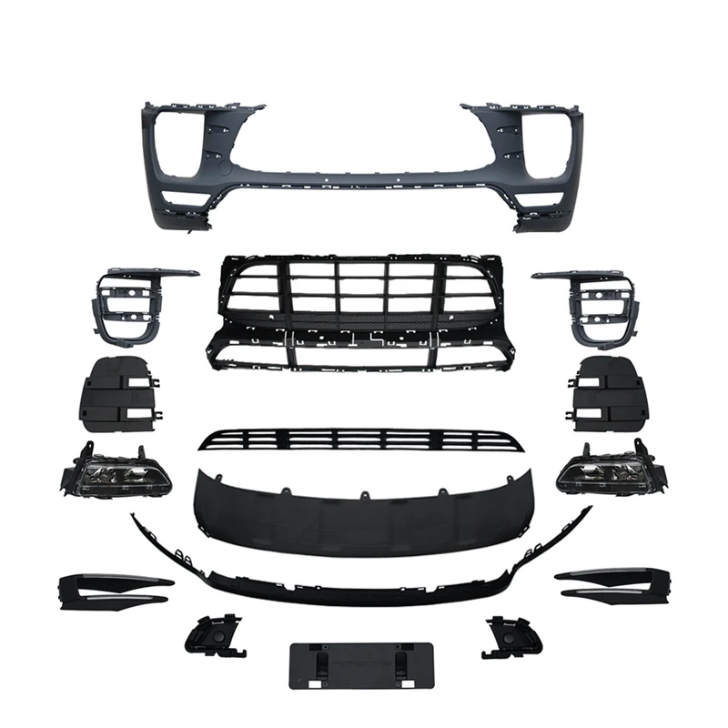 New Model Car Front Bumper Grille Body Parts Front Bumper Kit for porsche Macan 2015 2021 Cars Accessories Front Lip details