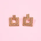 Earrings Retro Temperament Elegant Name Classic Square Baroque Set Diamond Alloy Earrings Earrings