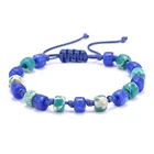 Beads New Design Handmade Imperial Jasper Blue Sandstone Jade Bracelet Adjustable Forte Beads Bracelet