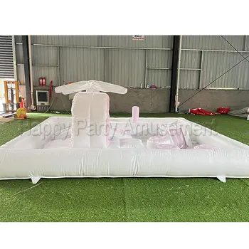 Giant inflatable  all white water park games with bounce house and slide