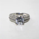 Gold Wedding Ladies Saudi Gold Diamond Finger Ring Gold Wedding Ring MJHPR018
