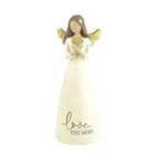 Angel Wings Angel Wings Statue Gifts Crafts "LOVE YOU MORE" ANGEL WITH HEART Statuette For Home Angel Charm