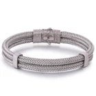 Bracelet Fashion Double Rope Cable Special Clasp Stainless Steel Chain Men Bracelet
