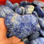 Heart Stone Wholesale Natural Hand Carved Heart Crystal Blue-veins Stone Heart For Healing