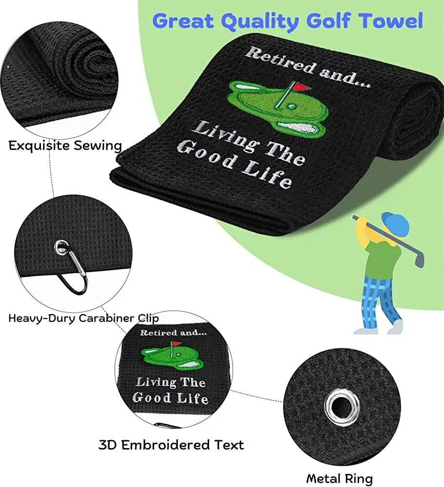 microfiber waffle weave golf towels with metal clip hook waffle golf towels with custom logo