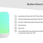 デスクトップベッドサイドポータブルトラベルベビーホワイトノイズナチュラルサウンドマシンデバイスled rgbナイトライト