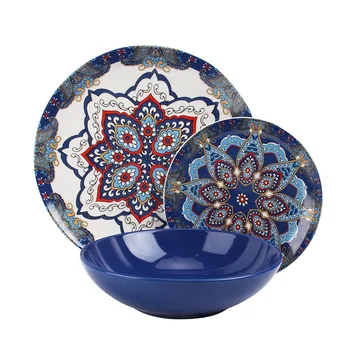 Customized European Modern Colorful 18Pcs Tableware Western Style Dinnerware Ceramic Dishes & Plates Set Porcelain Dinner Sets