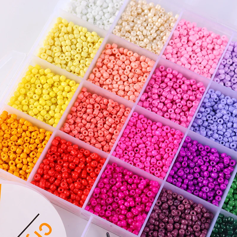 Custom 26 lattices  Hot Rainbow Gradient glass bead Environmentally friendly bead materials Children's necklace jewelry set