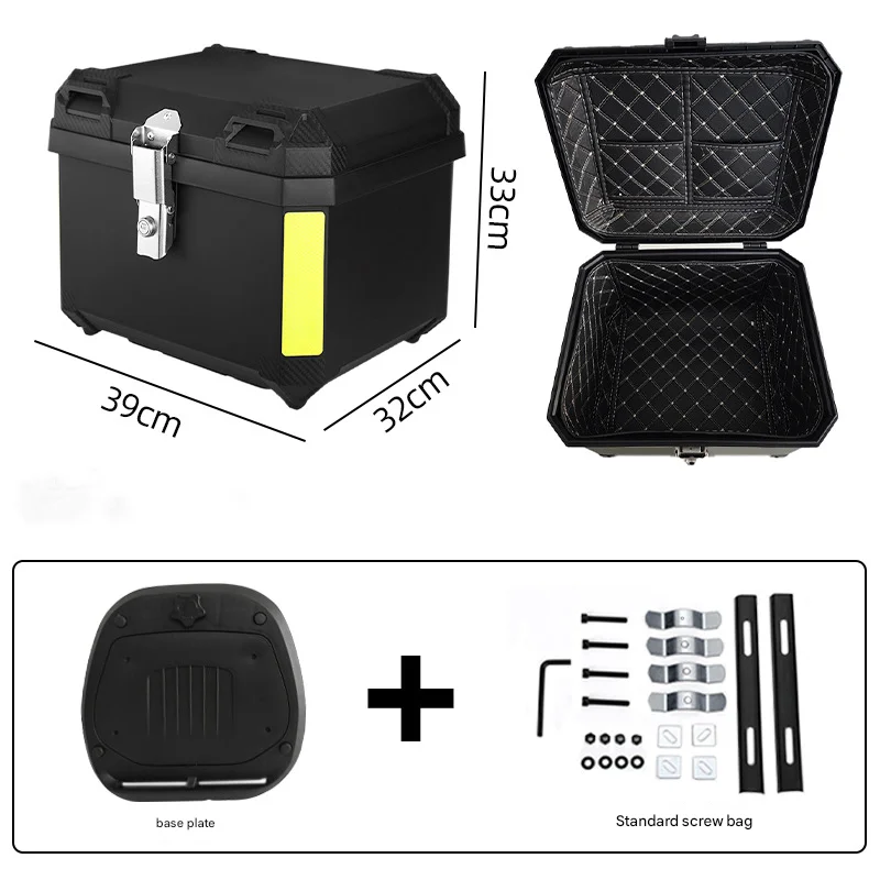 Large Capacity 45L Motorcycle Top Case Trunk Tour Tail Box Luggage Made of Durable PP Material
