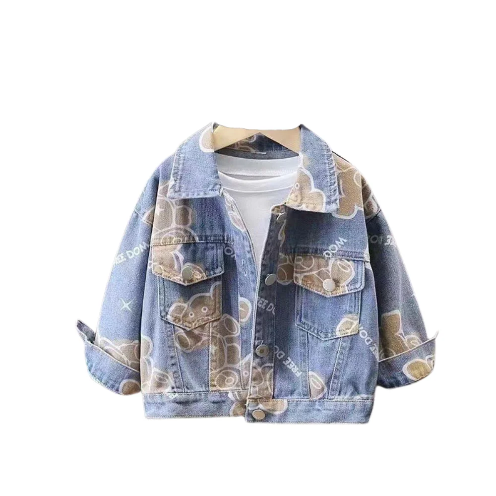 Wholesale Top Grade Custom Export Quality Price Washable Kids Casual Winter Jacket Girls Denim Jacket Outerwear From Indonesia