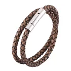 Jewelry Genuine Simple Charm Stainless Steel Clasp Multilayer Jewelry Genuine Leather Bracelet