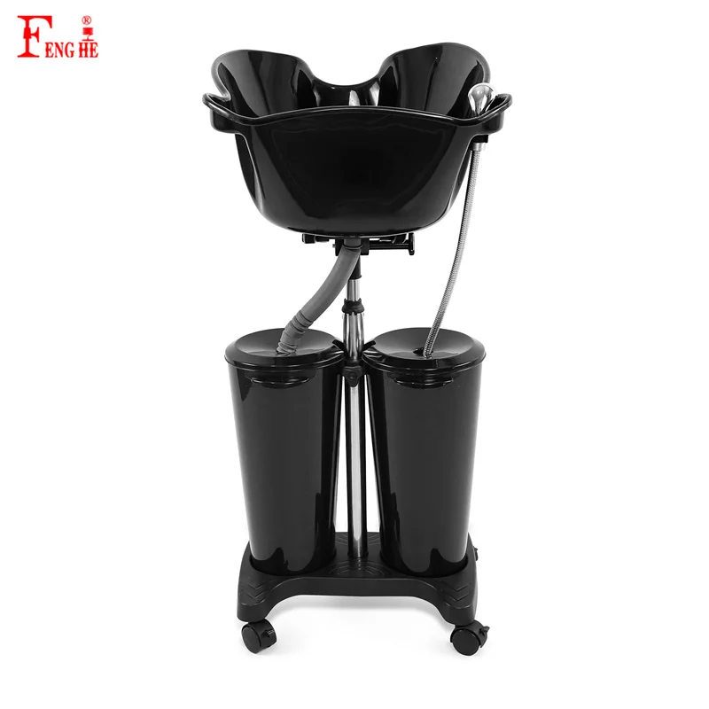 Professional Salon equipment adjustable  portable shampoo basin with universal wheels