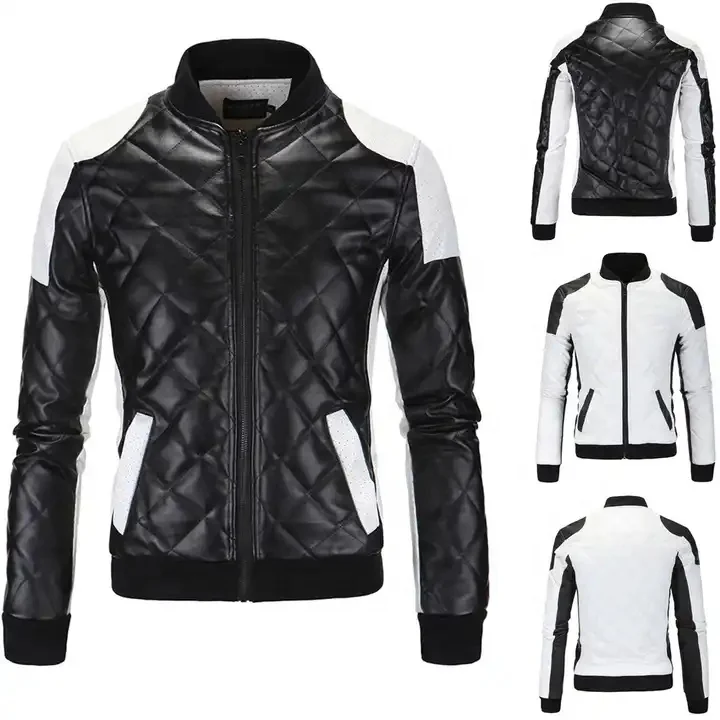 HIJEWE Men's Faux Leather Jacket Bomber PU Vintage Casual Motorcycle Coat Casual Winter Jacket Stand Collar Detachable Hooded