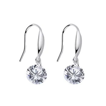 SKA S925 Sterling silver earrings single diamand 5a zircon earrings