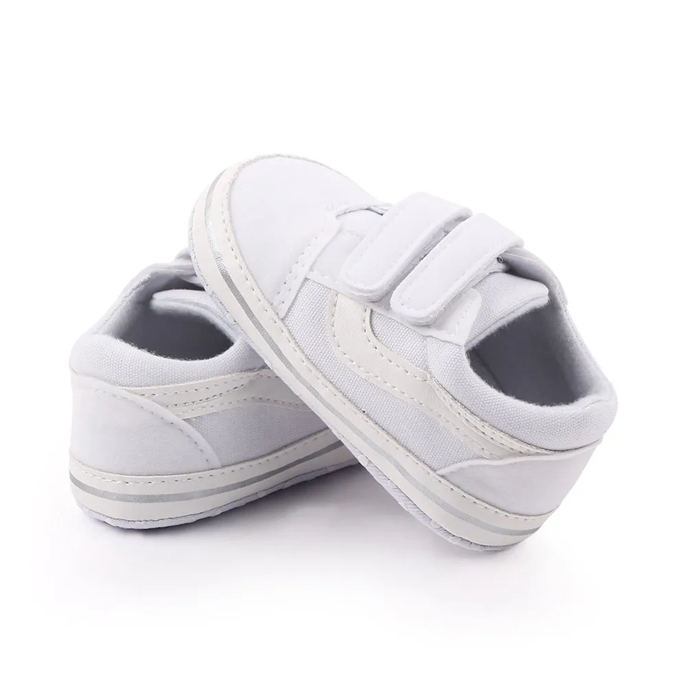 Spring and Autumn 0-1 Year Baby Canvas Casual Shoes Toddler Crib Shoes Double Hook & Loop Walking Shoes Wholesale supplier