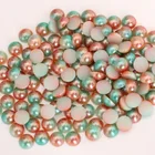 Pearl ABS Craft Pearl AB Color Plastic Flat Back ABS Half Round Pearl Beads For Decorate