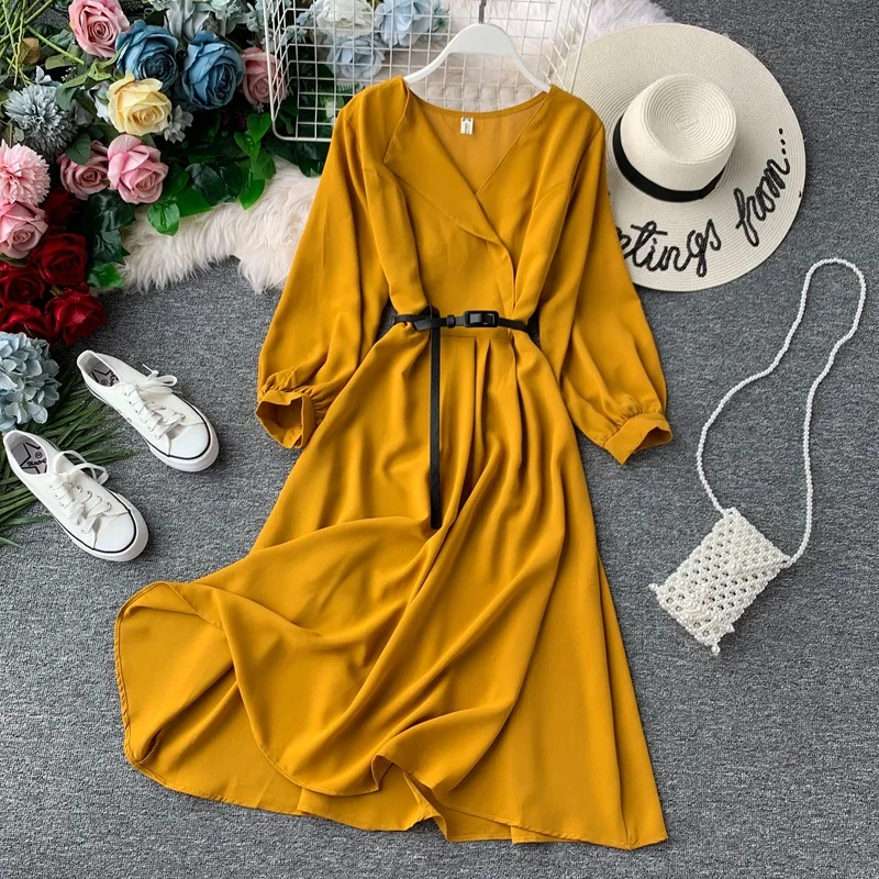 Line Dresses Boho Plain Dye Waist Belts 