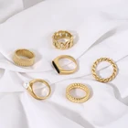 Gold Rings Rings 2021 Stainless Steel 18K Gold Plated Multi-loop Twisted Rope Rings Jewelry Women
