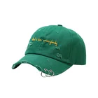 Iron Hoop Embroidery Iron Hoop Fashion Trendy Cool Street Outdoor Korean Style Hip Hop Peaked Baseball Cap