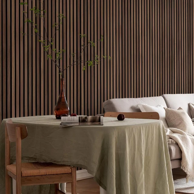 Modern Acoustic Anti Sound Absorption Proofing Wooden Design Wood Slat Polyester Fiber Wall Panel