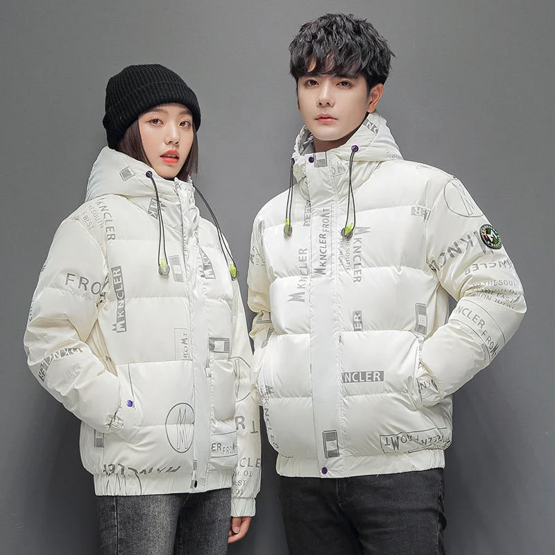 RLZCFF Winter Down Jackets for Men Women Hooded Thick Warm 90% White Duck Coats Parkas Pockets