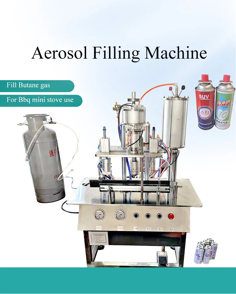 Automatic Aerosol LPG Butane Refrigerant Cylinder Canned Gas Filling Machines factory